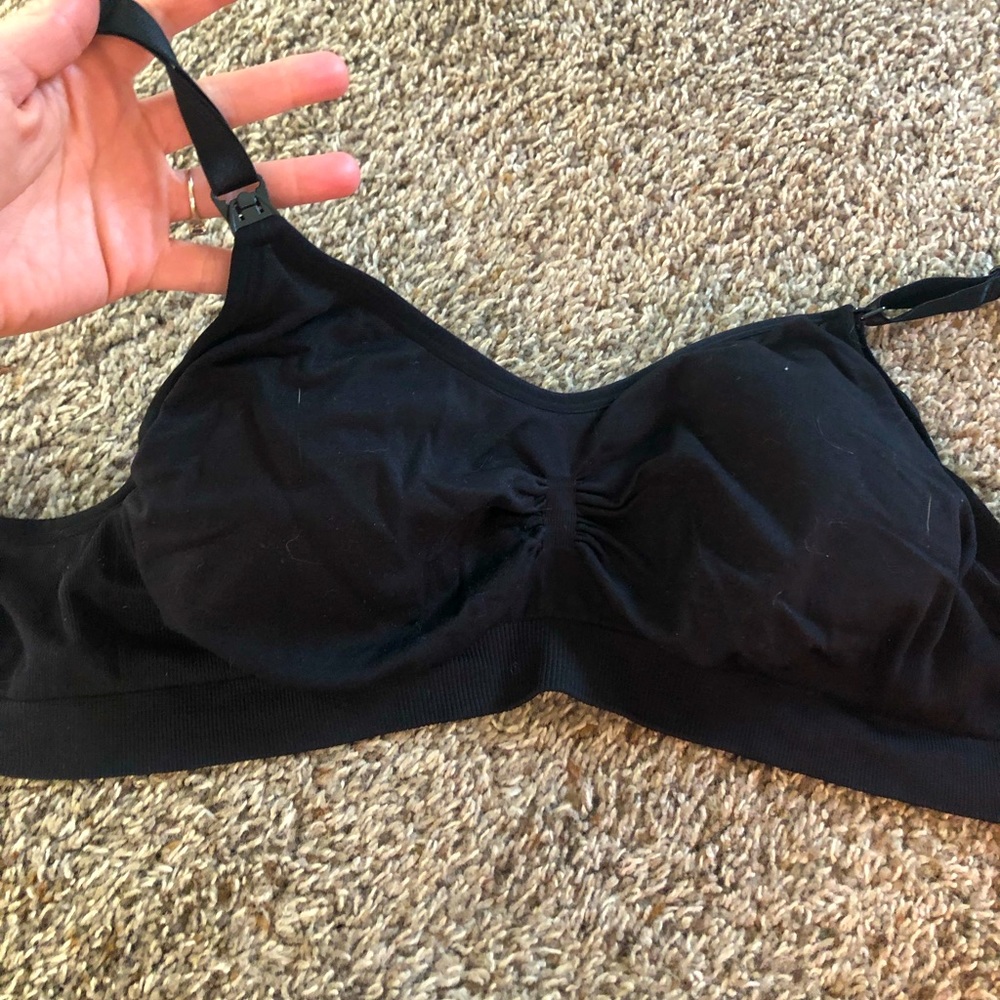 Black padded nursing bra